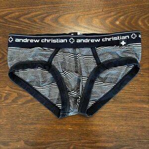 Andrew Christian Men's Briefs - Black and White Stripes
